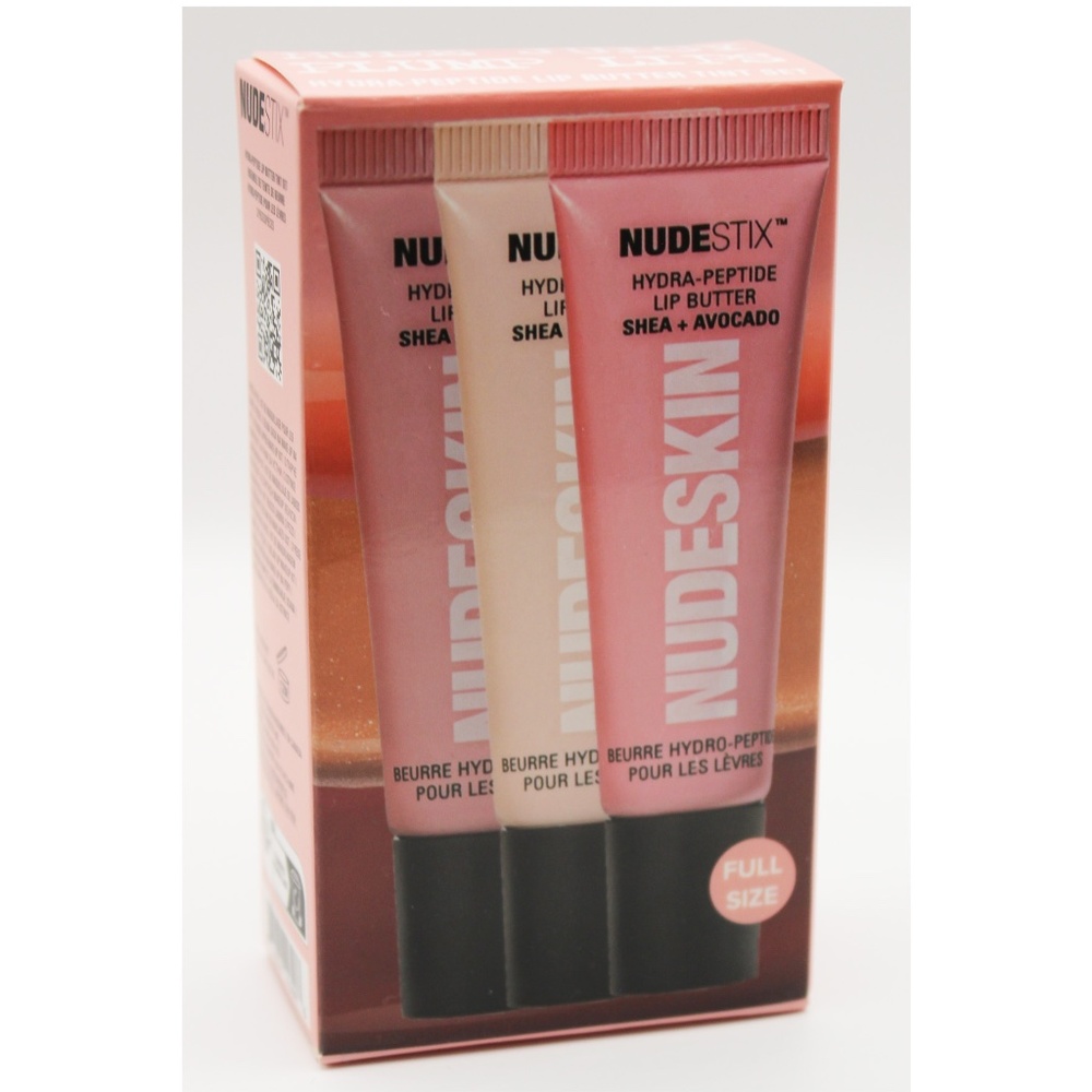 Nudestix Hydrating Peptide Lip Butter Tint Set – 3-Piece Glossy Lip Balm set